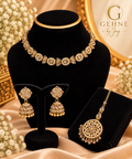 Royal Kundan Gold-Tone Necklace Set with Earrings & Maang Tikka