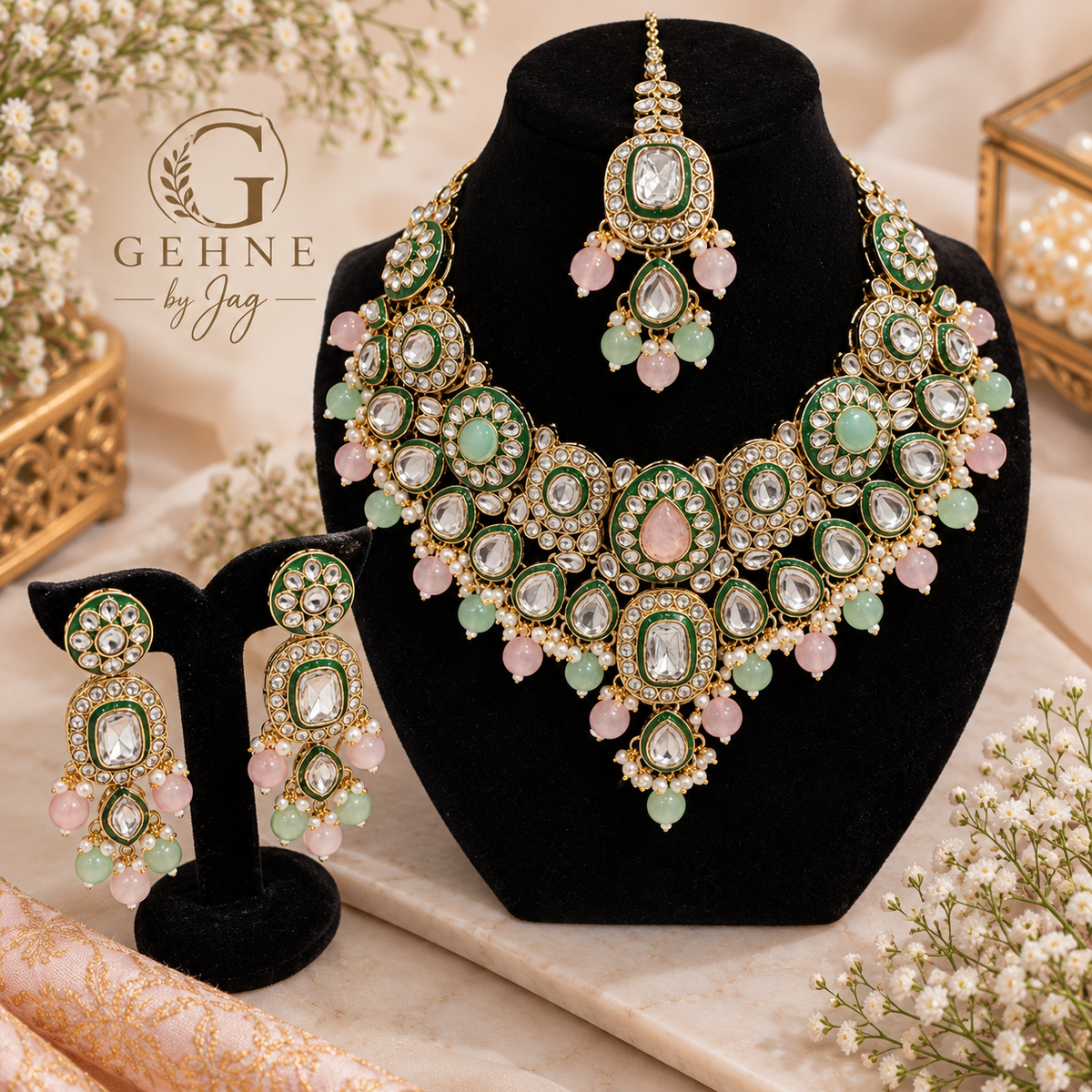 Gulab & Emerald Set