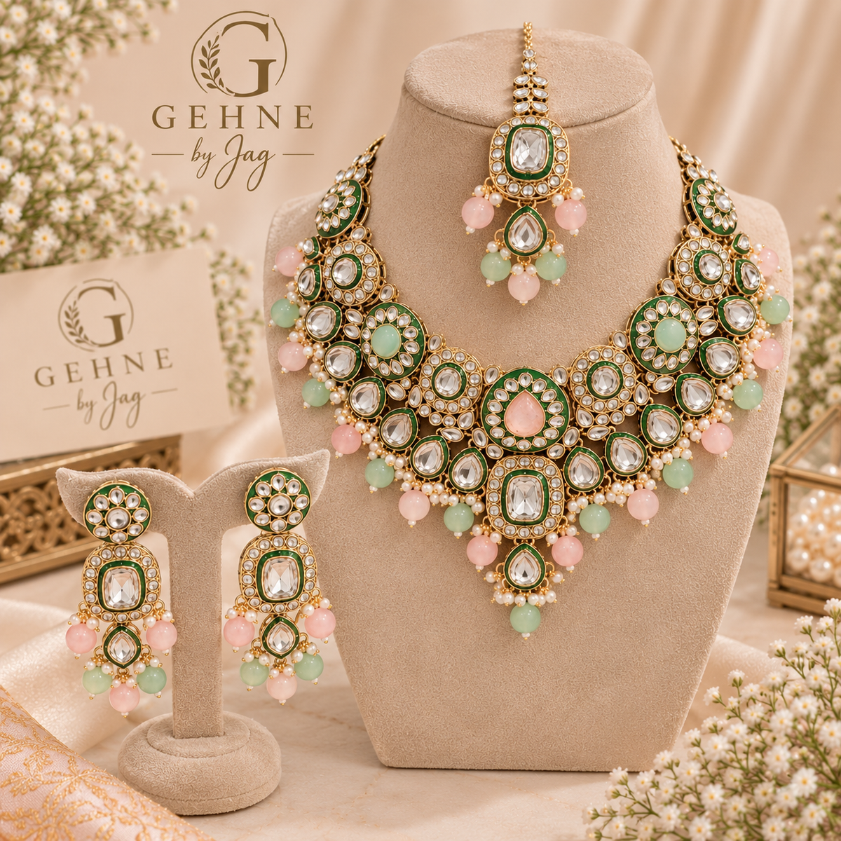 Gulab & Emerald Set
