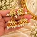 Gold Pearl Jhumka Earrings | Gehne by Jag
